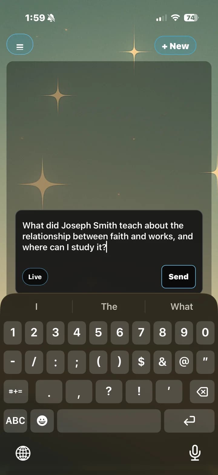 Typing a real gospel study question